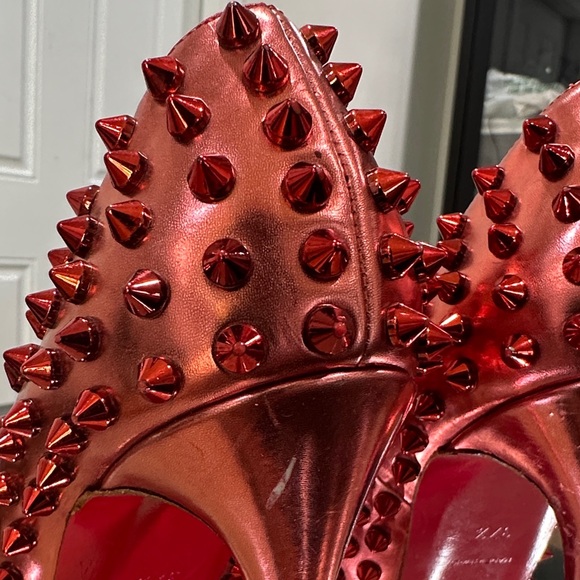Christian Louboutin Spiked Red Heels - Picture 7 of 9